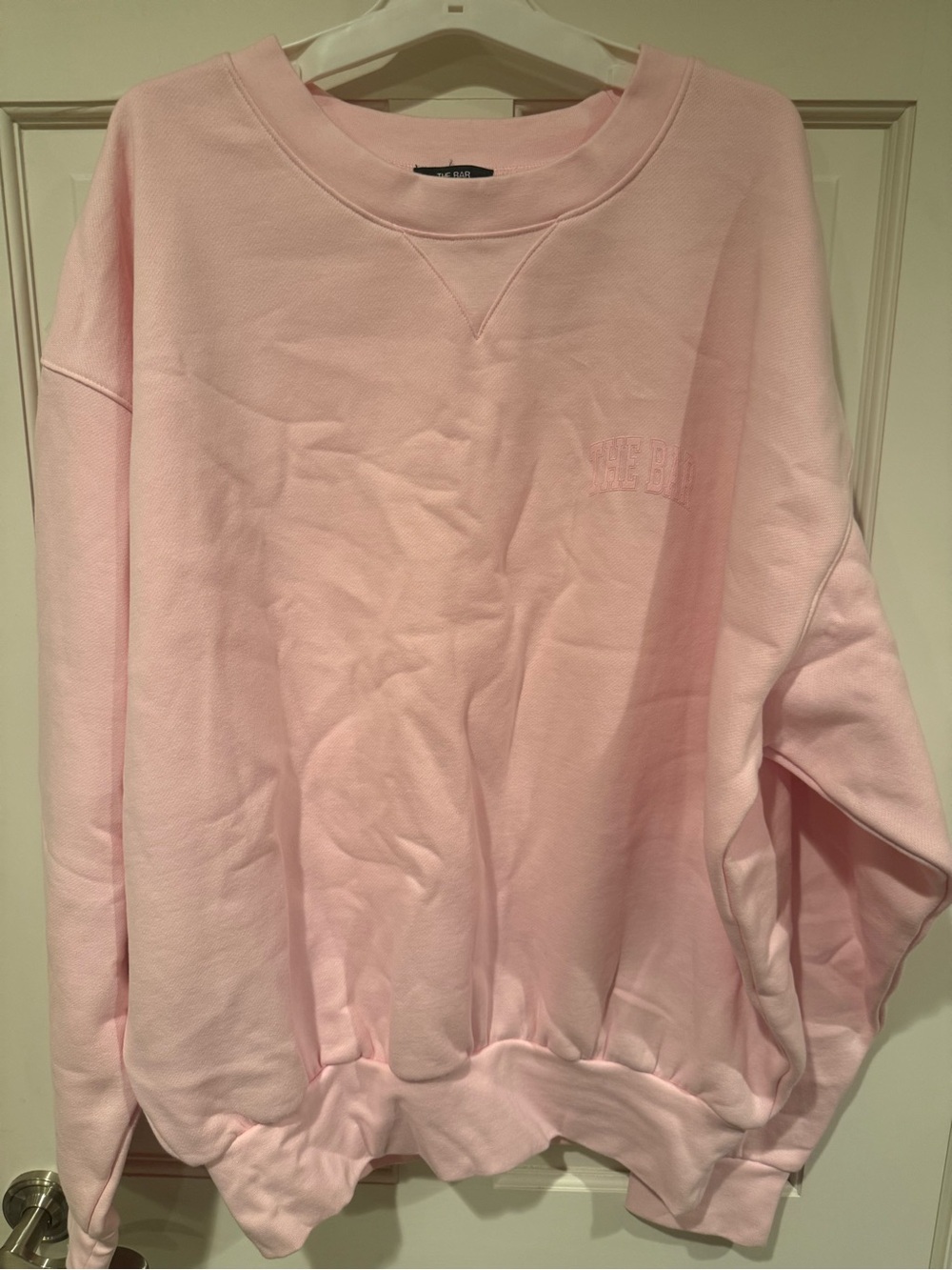 NWOT The Bar Varsity Tucked Sweatshirt
Blush/Pink Oversized Crew XXL 2XL